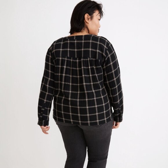 Madewell Lightspun Evert Top in Windowpane - Picture 4 of 6